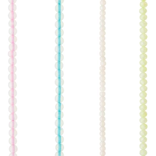 12 Pack: Pastel Faceted Rondelle Beads by Bead Landing™